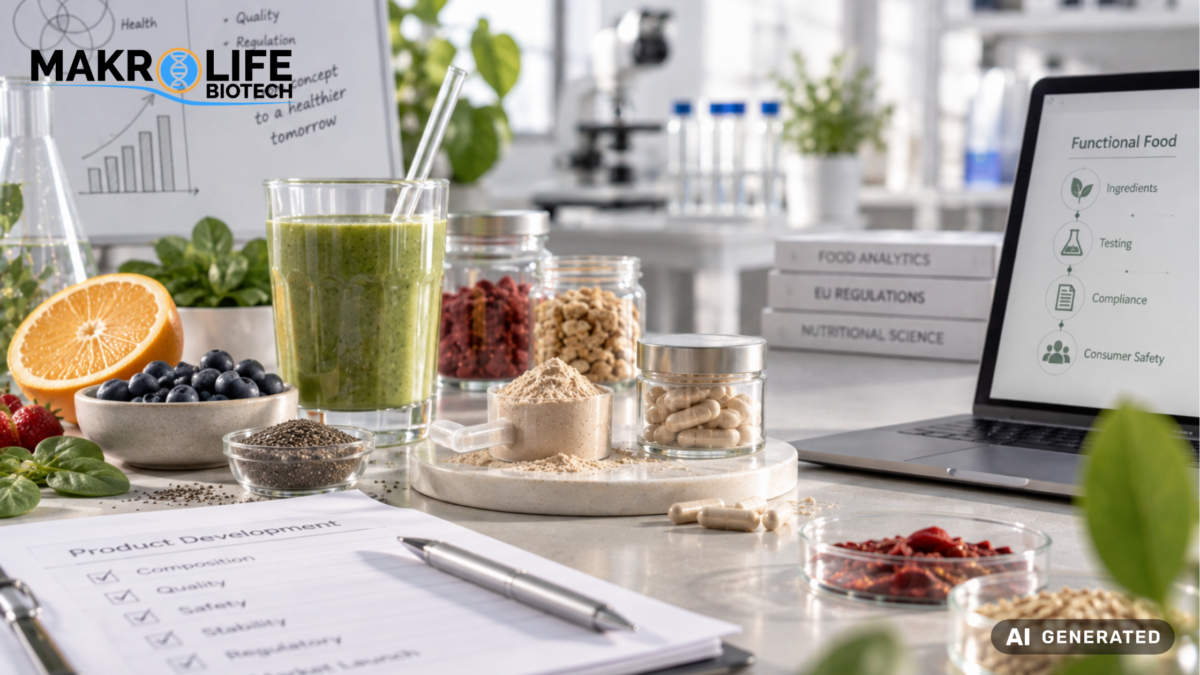 What should be tested when launching a functional food in the EU? Explore composition, contaminants, microbiology, stability, claims and packaging.